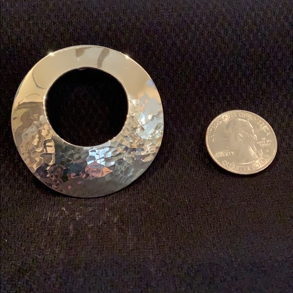 Sterling Silver Pendant. Hammered & Smooth. 2” - Picture 6 of 11